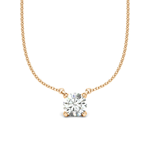 Kette mit Anhänger in Roségold 585 mit 0,7 ct. Brillant tw, si von acredo