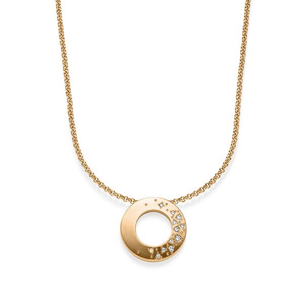 Kette mit Anhänger in Roségold 585 mit zus. 0,085 ct. tw, si von acredo