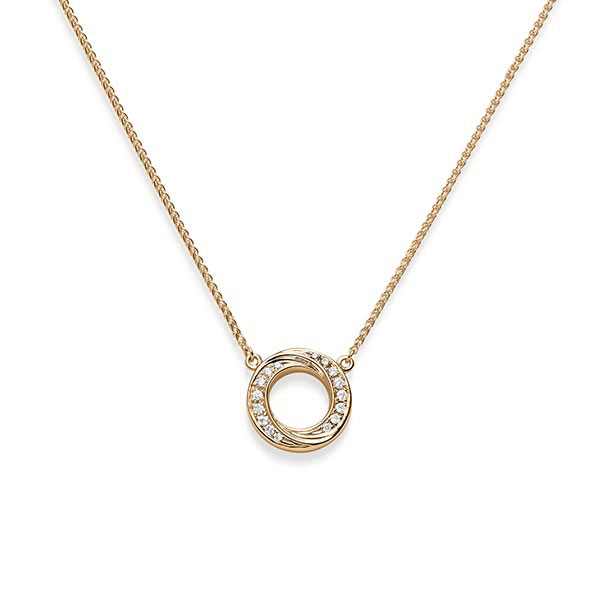 Kette mit Anhänger in Roségold 585 mit zus. 0,112 ct. tw, si von acredo