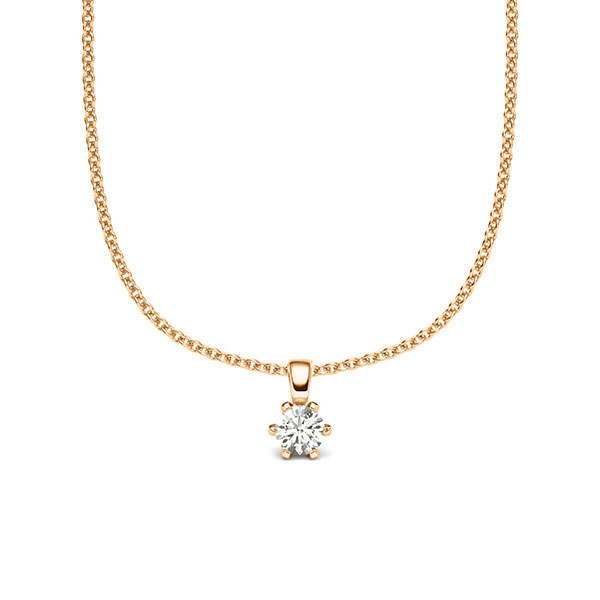 Kette mit Anhänger in Roségold 585 mit zus. 0,12 ct. Brillant tw, si von acredo