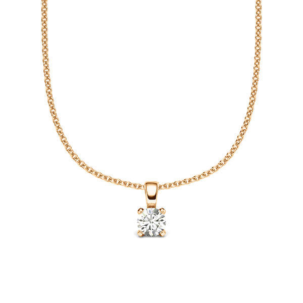Kette mit Anhänger in Roségold 585 mit zus. 0,15 ct. Brillant tw, si von acredo