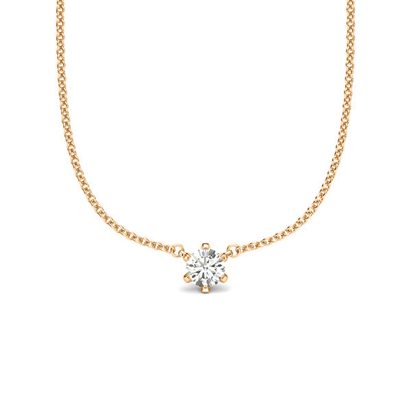 Kette mit Anhänger in Roségold 585 mit zus. 0,15 ct. Brillant tw, si von acredo