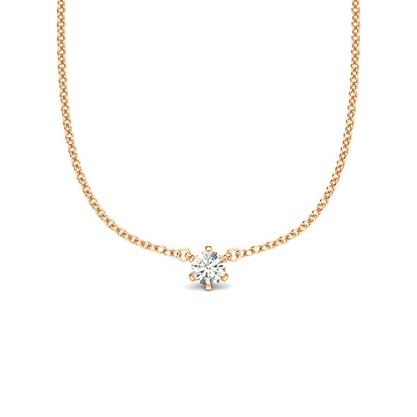 Kette mit Anhänger in Roségold 585 mit zus. 0,1 ct. Brillant tw, si von acredo