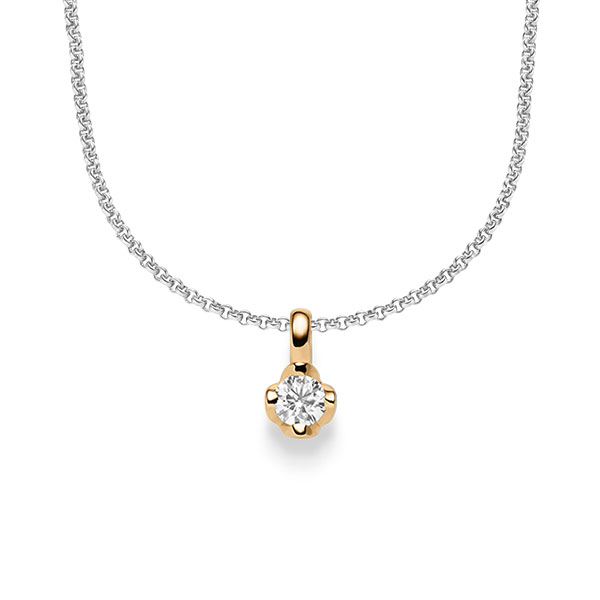 Kette mit Anhänger in Roségold 585 mit zus. 0,25 ct. Brillant tw, si von acredo - A-1644-6