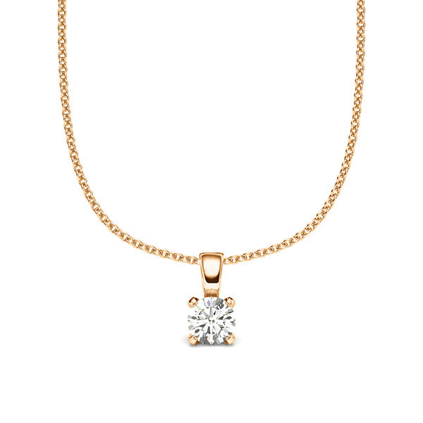 Kette mit Anhänger in Roségold 585 mit zus. 0,25 ct. Brillant tw, si von acredo - A-2059-4