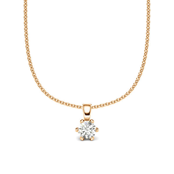 Kette mit Anhänger in Roségold 585 mit zus. 0,2 ct. Brillant tw, si von acredo