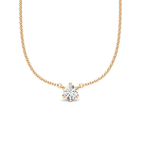 Kette mit Anhänger in Roségold 585 mit zus. 0,2 ct. Brillant tw, si von acredo