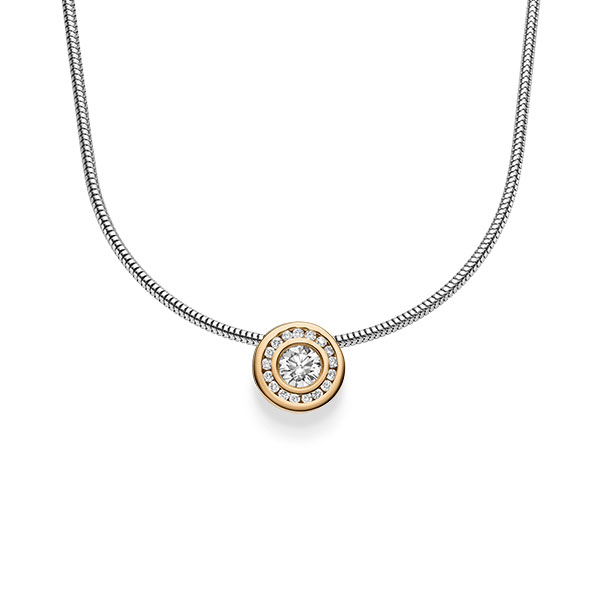 Kette mit Anhänger in Roségold 585 mit zus. 0,345 ct. Brillant tw, si von acredo - A-1547-8