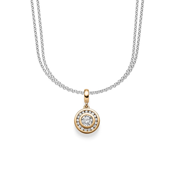Kette mit Anhänger in Roségold 585 mit zus. 0,505 ct. Brillant tw, si von acredo - A-1608-9