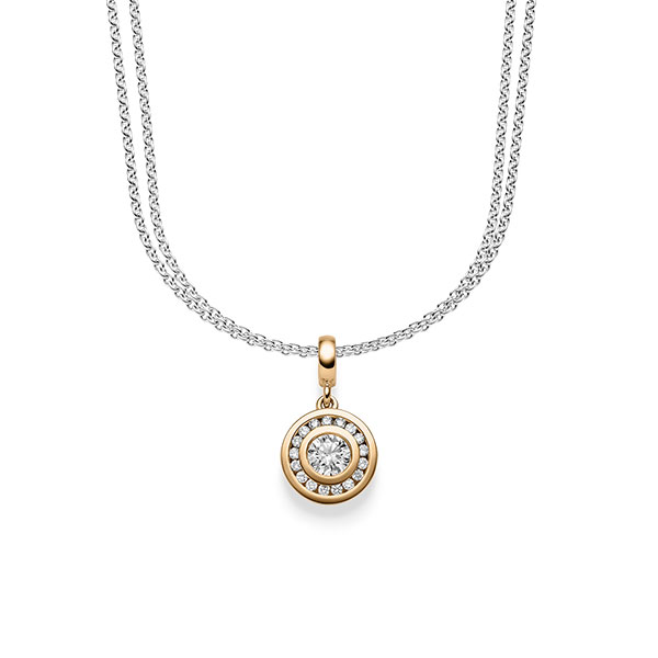 Kette mit Anhänger in Roségold 585 mit zus. 0,505 ct. Brillant tw, si von acredo