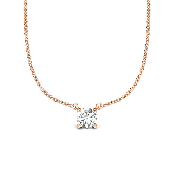 Kette mit Anhänger in Rotgold 585 mit 0,3 ct. Brillant tw, si von acredo