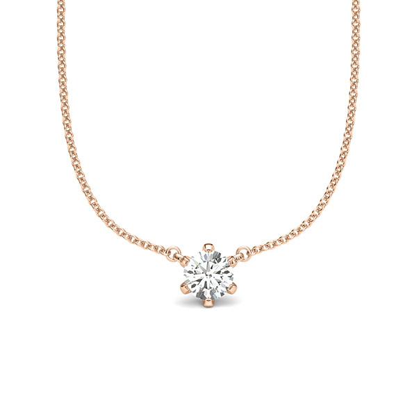 Kette mit Anhänger in Rotgold 585 mit 0,3 ct. Brillant tw, si von acredo