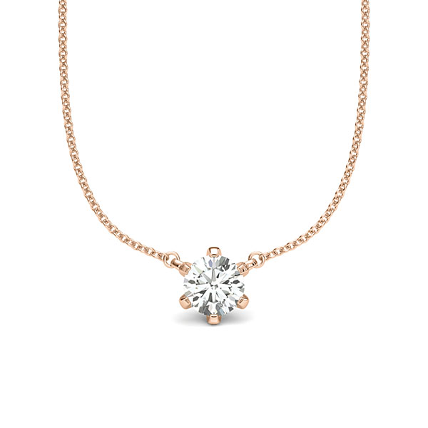 Kette mit Anhänger in Rotgold 585 mit 0,5 ct. Brillant tw, si von acredo