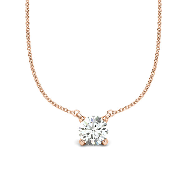 Kette mit Anhänger in Rotgold 585 mit 0,7 ct. Brillant tw, si von acredo
