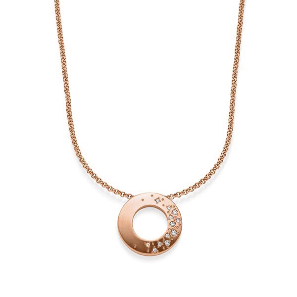 Kette mit Anhänger in Rotgold 585 mit zus. 0,085 ct. tw, si von acredo