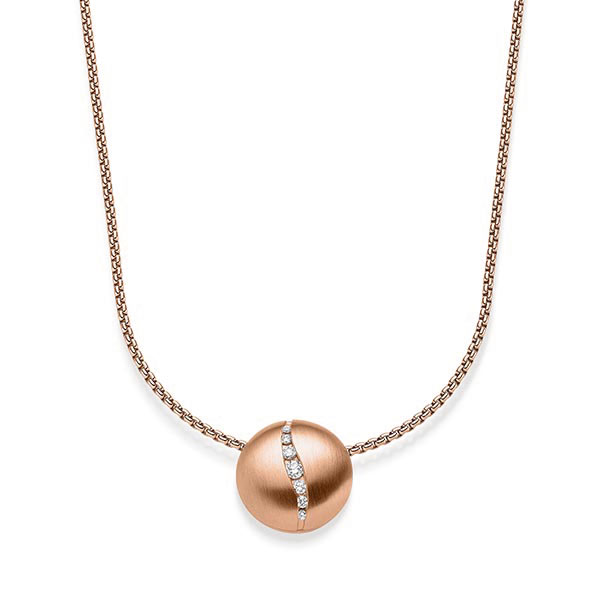 Kette mit Anhänger in Rotgold 585 mit zus. 0,086 ct. tw, si von acredo - A-1833-3