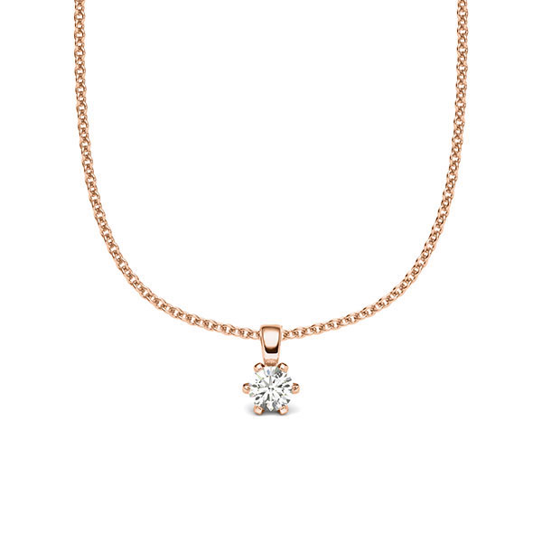 Kette mit Anhänger in Rotgold 585 mit zus. 0,08 ct. Brillant tw, si von acredo