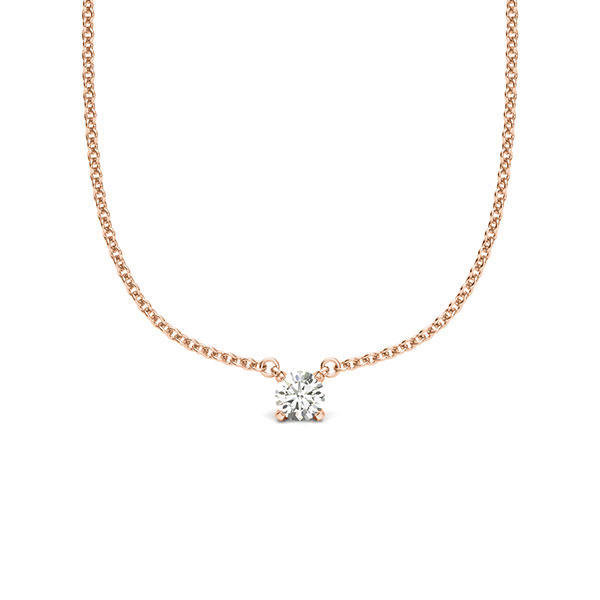 Kette mit Anhänger in Rotgold 585 mit zus. 0,12 ct. Brillant tw, si von acredo