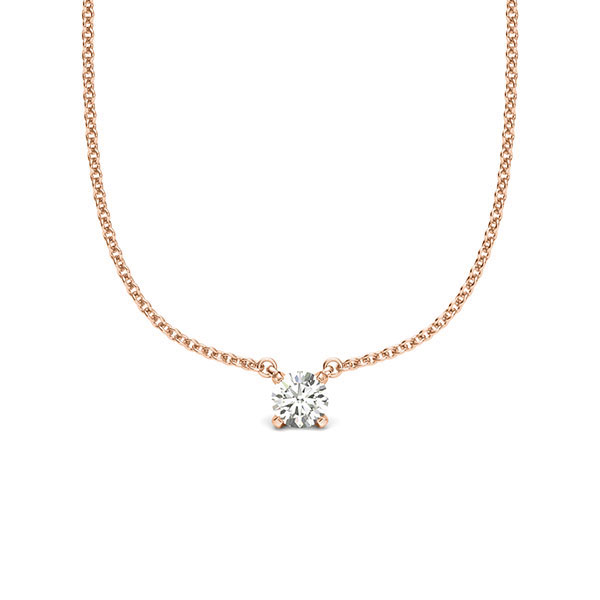 Kette mit Anhänger in Rotgold 585 mit zus. 0,15 ct. Brillant tw, si von acredo