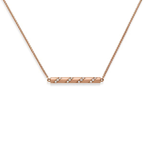 Kette mit Anhänger in Rotgold 585 mit zus. 0,192 ct. tw, si von acredo