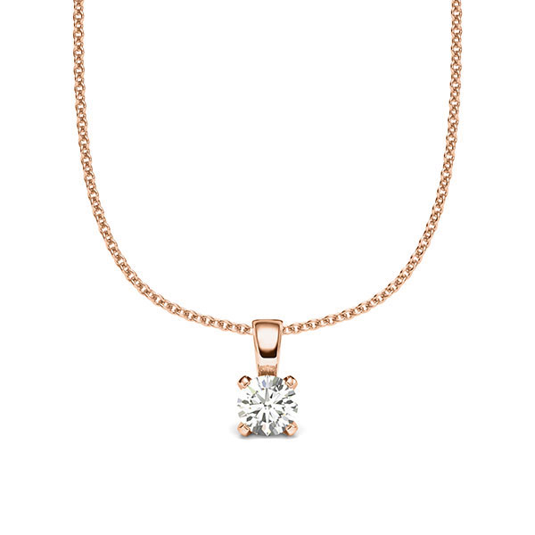 Kette mit Anhänger in Rotgold 585 mit zus. 0,25 ct. Brillant tw, si von acredo - A-2059-3