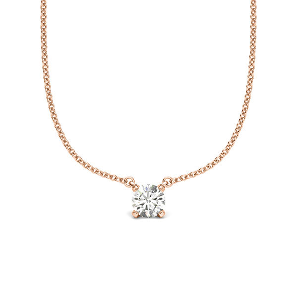 Kette mit Anhänger in Rotgold 585 mit zus. 0,25 ct. Brillant tw, si von acredo