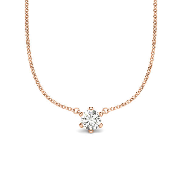 Kette mit Anhänger in Rotgold 585 mit zus. 0,25 ct. Brillant tw, si von acredo