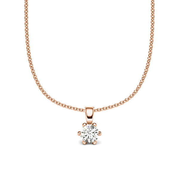 Kette mit Anhänger in Rotgold 585 mit zus. 0,2 ct. Brillant tw, si von acredo