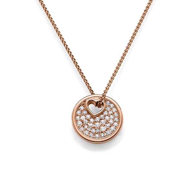 Kette mit Anhänger in Rotgold 585 mit zus. 0,315 ct. tw, si von acredo - A-1603-3