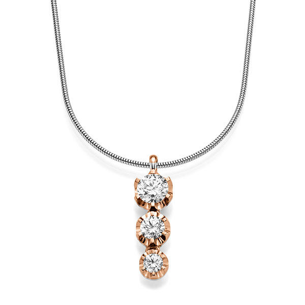 Kette mit Anhänger in Rotgold 585 mit zus. 1,75 ct. tw, si von acredo