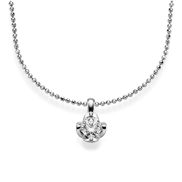 Kette mit Anhänger in Weissgold 585 mit 0,4 ct. Brillant tw, si von acredo - A-1565-4