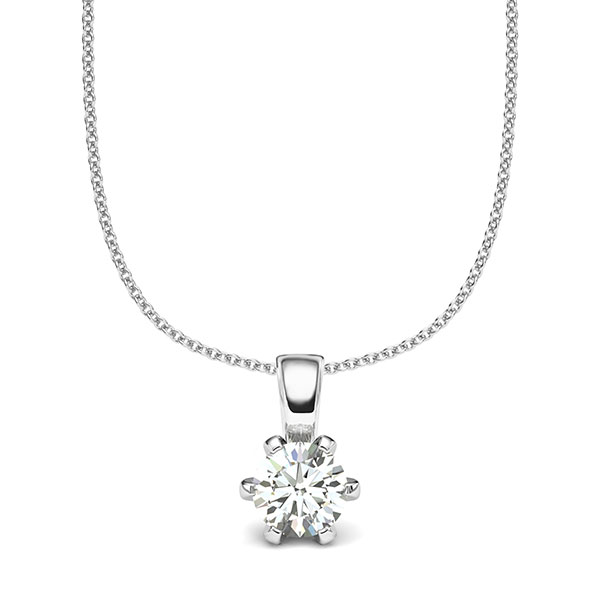 Kette mit Anhänger in Weißgold 585 mit 0,7 ct. Brillant tw, si von acredo