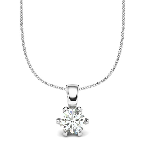 Kette mit Anhänger in Weißgold 585 mit 1 ct. Brillant tw, si von acredo