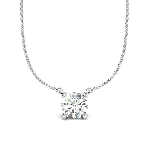 Kette mit Anhänger in Weissgold 585 mit 1 ct. Brillant tw, si von acredo