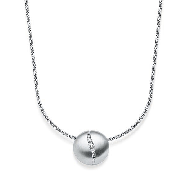 Kette mit Anhänger in Weißgold 585 mit zus. 0,086 ct. tw, si von acredo - A-1833-1