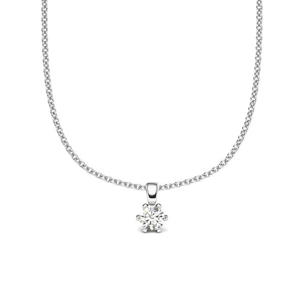 Kette mit Anhänger in Weißgold 585 mit zus. 0,12 ct. Brillant tw, si von acredo