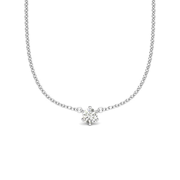 Kette mit Anhänger in Weissgold 585 mit zus. 0,12 ct. Brillant tw, si von acredo