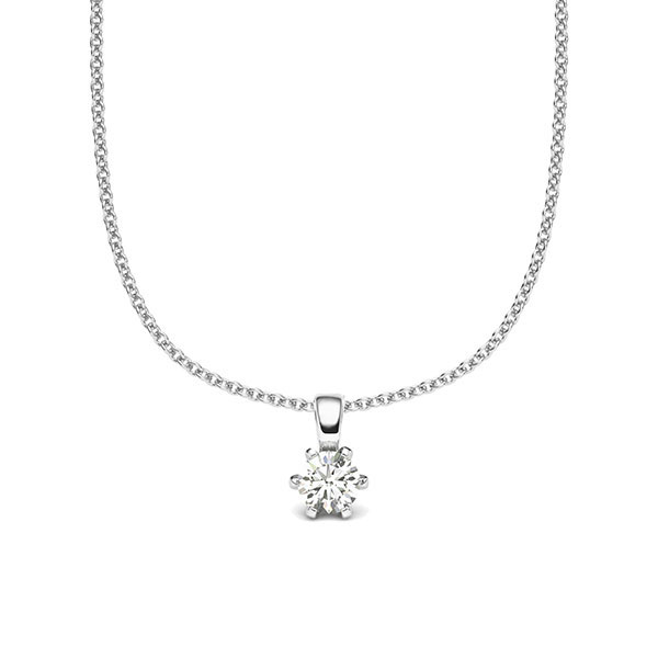 Kette mit Anhänger in Weißgold 585 mit zus. 0,15 ct. Brillant tw, si von acredo