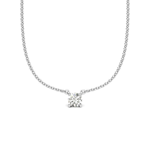 Kette mit Anhänger in Weißgold 585 mit zus. 0,15 ct. Brillant tw, si von acredo - A-2061-2