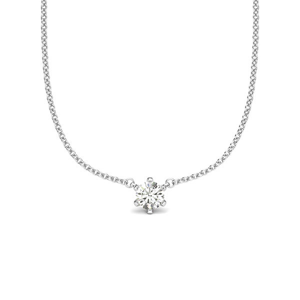Kette mit Anhänger in Weissgold 585 mit zus. 0,15 ct. Brillant tw, si von acredo