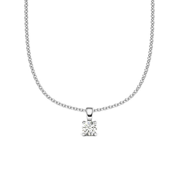 Kette mit Anhänger in Weißgold 585 mit zus. 0,1 ct. Brillant tw, si von acredo