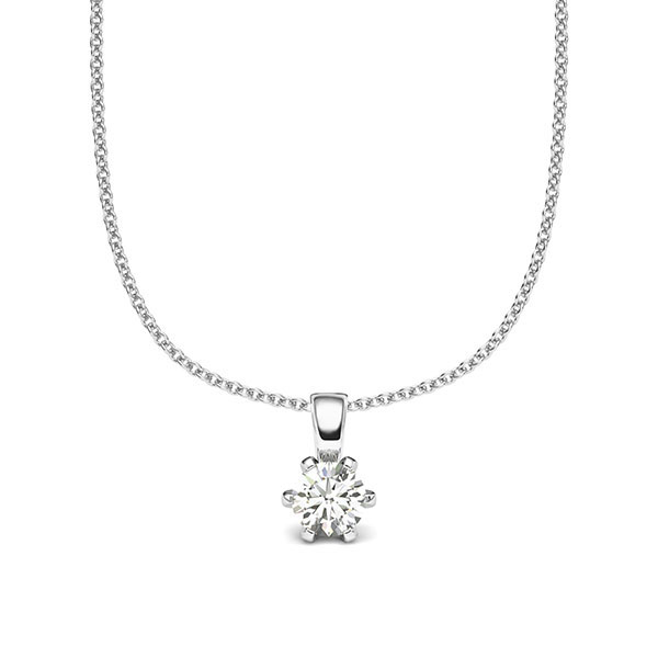 Kette mit Anhänger in Weißgold 585 mit zus. 0,25 ct. Brillant tw, si von acredo