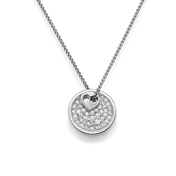 Kette mit Anhänger in Weissgold 585 mit zus. 0,315 ct. tw, si von acredo - A-1603-2