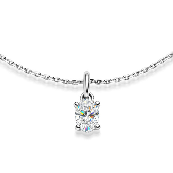 Kette mit Anhänger in Weißgold 585 mit zus. 0,5 ct. von acredo