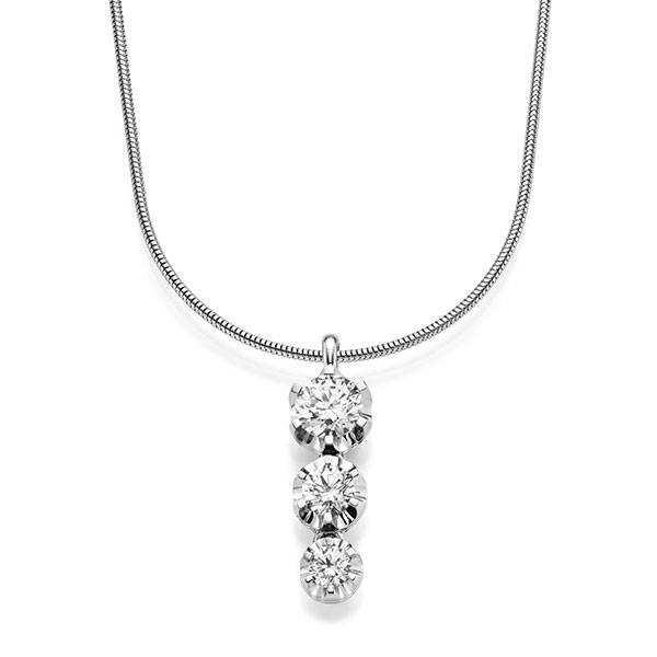 Kette mit Anhänger in Weissgold 585 mit zus. 1,75 ct. tw, si von acredo