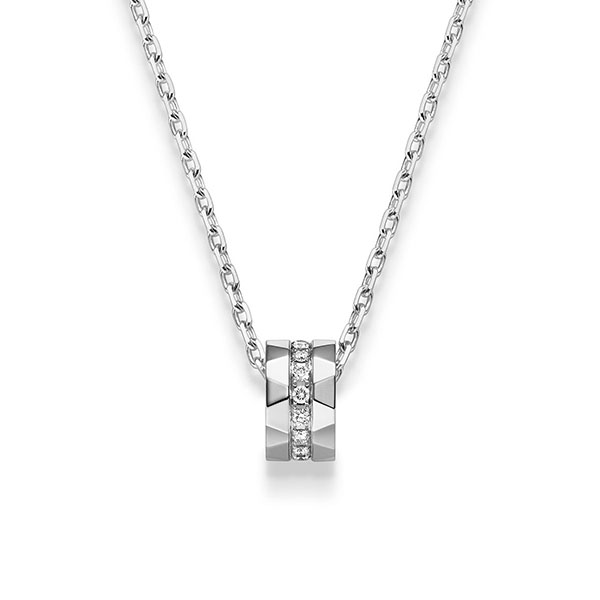 Kette mit Anhänger in Weissgold 750 mit zus. 0,24 ct. tw, vs von acredo
