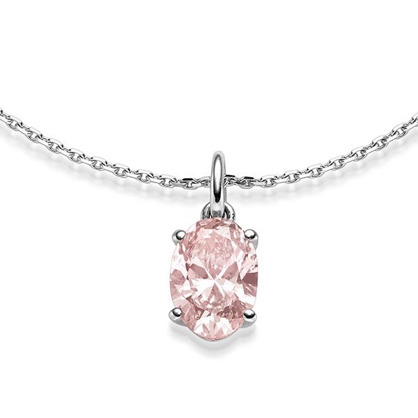 Kette mit Anhänger in Weißgold 750 mit zus. 2 ct. von acredo
