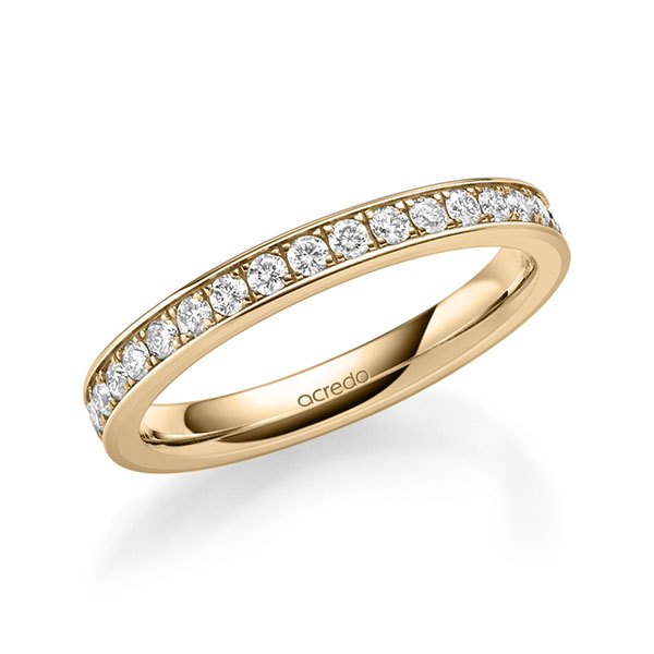 klassieke Memoire-trouwring in buiten roségoud 14 kt. , binnen roségoud 14 kt. half gezet met in totaal 0,36 ct. Briljant tw/si van acredo - A-1679-17