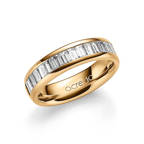 klassieke Memoire-trouwring in buiten roségoud 14 kt. , binnen roségoud 14 kt. half gezet met in totaal 1,36 ct. Baguette-Diamant tw,vs van acredo - A-1552-7 klassieke Memoire-trouwring in buiten roségoud 14 kt. , binnen roségoud 14 kt. half gezet met in totaal 1,36 ct. Baguette-Diamant tw,vs van acredo - A-1552-7