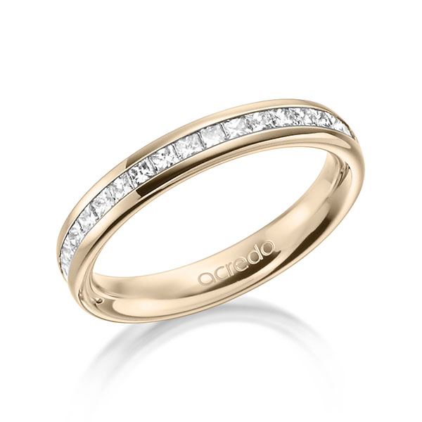 klassieke Memoire-trouwring in buiten Signature Goud 585 , binnen Signature Goud 585 half gezet met in totaal 0,54 ct. Princess-Diamant tw/si van acredo - A-1554-12